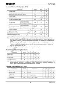 TLP4172G(F) Datasheet Page 2