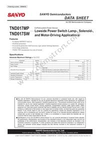 TND017SW-TL-E Datasheet Cover
