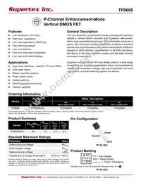 TP0606N3-G-P003 Datasheet Cover
