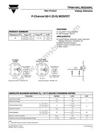TP0610KL-TR1-E3 Datasheet Cover