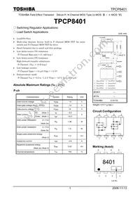 TPCP8401(TE85L Datasheet Cover