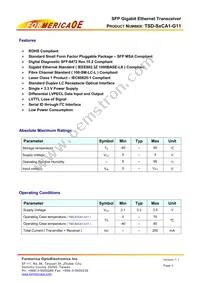 TSD-S1CA1-G11 Datasheet Page 2