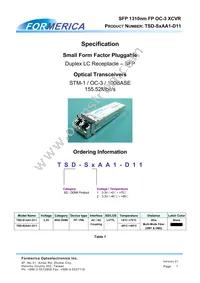 TSD-S2AA1-D11 Datasheet Cover