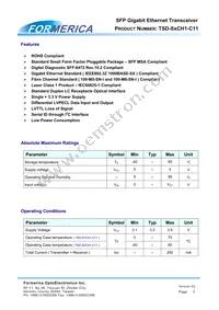 TSD-S2CH1-C11 Datasheet Page 2