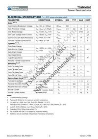 TSM4NB60CZ C0G Datasheet Page 2