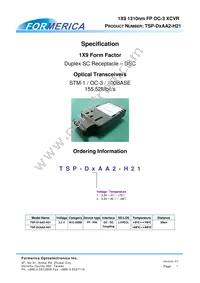 TSP-D1AA2-H21 Datasheet Cover