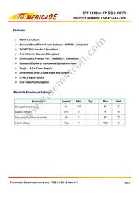 TSP-F2AA1-D28 Datasheet Page 2