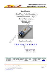 TSP-S2CB1-K11 Datasheet Cover