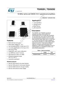 TSX9292IYDT Datasheet Cover