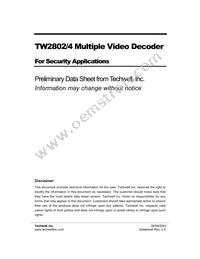 TW2802-FA Datasheet Cover