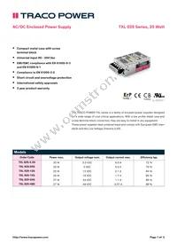 TXL 025-48S Datasheet Cover