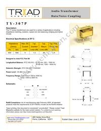 TY-307P-B Datasheet Cover