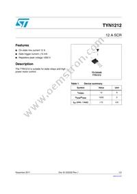 TYN1212RG Datasheet Cover