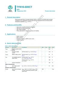 TYN16-600CT Datasheet Cover