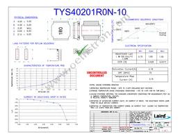 TYS40201R0N-10 Datasheet Cover