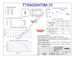 TYS4020470M-10 Datasheet Cover