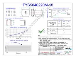 TYS5040220M-10 Datasheet Cover