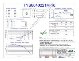 TYS8040221M-10 Datasheet Cover