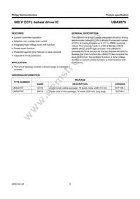 UBA2070P/N1 Datasheet Page 2