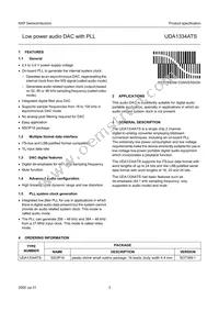 UDA1334ATS/N2 Datasheet Page 3