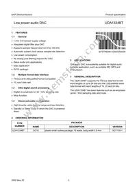 UDA1334BT/N2 Datasheet Page 3