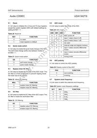 UDA1342TS/N1 Datasheet Page 22