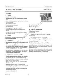 UDA1351TS/N1 Datasheet Page 3