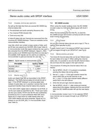 UDA1355H/N2 Datasheet Page 13