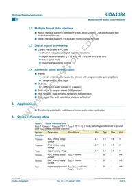 UDA1384H/N1 Datasheet Page 2