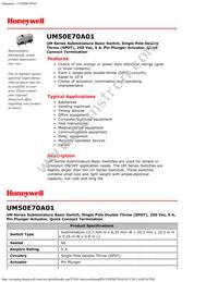 UM50E70A01 Datasheet Cover