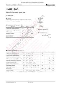 UNR91A0G0L Datasheet Cover