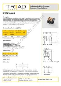 UT2020-005 Datasheet Cover