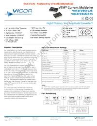 V048T096M025 Datasheet Cover