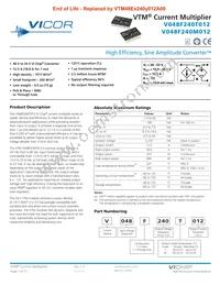 V048T240M012 Datasheet Cover