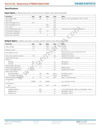 V048T240M012 Datasheet Page 2