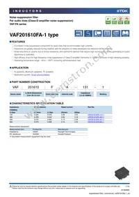 VAF201610FA-841-1 Datasheet Cover