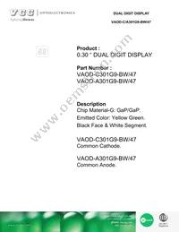 VAOD-C301G9-BW/47 Datasheet Cover