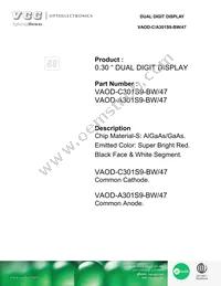 VAOD-C301S9-BW/47 Datasheet Cover