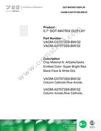 VAOM-C07573S9-BW/32 Datasheet Cover