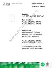 VAOM-C12571G-BW/40 Datasheet Cover