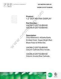 VAOM-C12571S-BW/40 Datasheet Cover