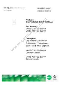 VAOS-C301G9-BW/40 Datasheet Cover