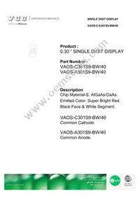 VAOS-C301S9-BW/40 Datasheet Cover