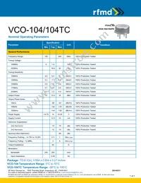VCO-104TC Datasheet Cover