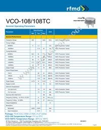 VCO-108TC Datasheet Cover