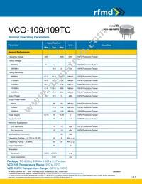 VCO-109TC Datasheet Cover