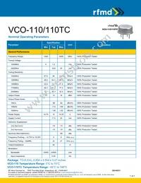 VCO-110TC Datasheet Cover