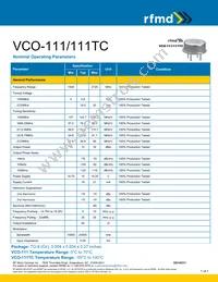 VCO-111TC Datasheet Cover