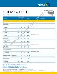 VCO-117TC Datasheet Cover