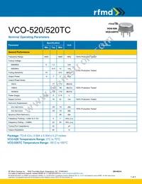 VCO-520 Datasheet Cover
